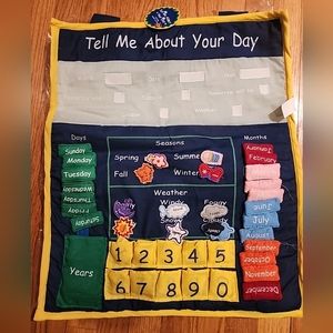 NWT Tell Me About Your Day Cloth Calendar Wall Hanging